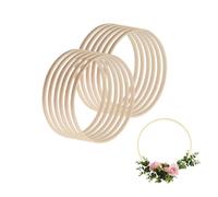 GYWHOOFT Lot de 12 cercles en bois, 15 cm, anneaux en cercle, en bambou, pour mariage, décorations en macramé, guirlandes, réaliser des décorations pour décorations de décoration