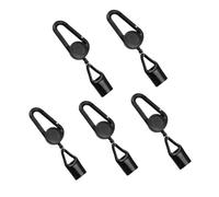 GYWHOOFT Lot de 5 porte-clés pour briquet, clip rétractable, porte-briquet extensible, clip avec câble rétractable pour activités de plein air, voyage et pêche (Noir)