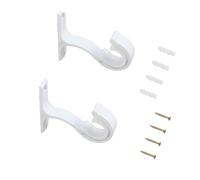 GYWHOOFT Supports pour tringle à rideau avec vis, 2 supports pour bâton, rideaux, supports de tringles, pour tringles 25 - 28 mm, résistants en alliage d'aluminium, supports muraux pour lit, chambre,