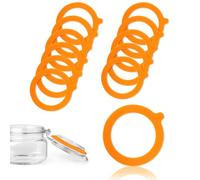 Gyxcelc Lot de 12 Joint en Silicone Bocaux Le Parfait 69 x 92 Mm Caoutchouc Couvercle Pince Verre (Orange)