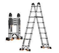 GYYDXXFC Échelle Multi-Positions, Escabeau Pliable Antidérapant, Système De Verrouillage Sécurisé, avec Pieds Antidérapants, for Cuisine, Entrepôt, Travaux Extérieurs(3.3+3.3m)