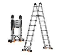 GYYDXXFC Échelle Multi-Positions, Escabeau Pliable Antidérapant, Système De Verrouillage Sécurisé, avec Pieds Antidérapants, for Cuisine, Entrepôt, Travaux Extérieurs(3.7+3.7m)
