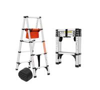 GYYDXXFC Marchepied Pliable Léger en Aluminium 5/6/7 Marches, Antidérapant, avec Sacs De Rangement Et Sangles De Sécurité.(5 Step)