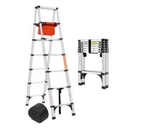 GYYDXXFC Marchepied Pliable Léger en Aluminium 5/6/7 Marches, Antidérapant, avec Sacs De Rangement Et Sangles De Sécurité.(7 Step)