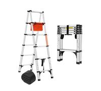 GYYDXXFC Marchepied Pliable Léger en Aluminium 5/6/7 Marches, Antidérapant, avec Sacs De Rangement Et Sangles De Sécurité.(6 Step)