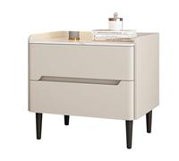 GYYDXXFC Table de Chevet avec Rangement, Table de Chevet Moderne en Bois, Pieds en métal, Design incurvé, for Chambre à Coucher et Salon(Off-White,40x40x50cm)