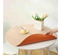 GYYFQH Nappe Ronde en Simili Cuir, Set De Table Aspect Cuir, Nappe Ronde Nordique en Cuir, Ensemble De Table Ronde en Cuir PVC, Épaisseur De La Nappe 2 Mm(B,55cm)