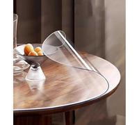 GYYFQH Nappe Transparente épaisse 3 Mm, Film De Table Ronde Transparent en PVC,Imperméable Et Facile à Nettoyer, Protection pour Cuisine Salle à Manger(Clear, Round 110cm)