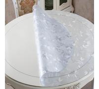 GYYFQH Nappe Transparente Ronde Film De Table Transparent en PVC Imperméable Et Facile à Nettoyer Protection pour Cuisine Salle à Manger Épaisseur 2 mm(C,Round 115cm)
