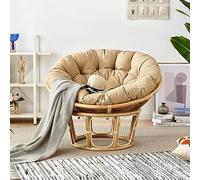 GYYFQH Rond Papasan Coussin De Chaise ，papasan Rotin Fauteuil，Coussin Fauteuil Papasan, Épaissir Imperméable Antidérapant,pour Jardin Extérieur, Balcon Et Salon,beige-150X150cm
