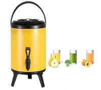 GYYFQH Seau à Boisson Isotherme pour Les réunions en Plein air Refroidisseur de Boisson Anti-Fuite avec Robinet Distributeur de Boissons Portable pour Le Camping (Lemon Yellow, 12L)