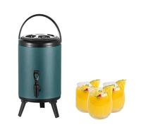 GYYFQH Seau Isotherme de Grande Urne de Traiteur, 6 L/8 L/10 L/12 L Distributeur d'eau Chaudes et Froides avec Robinet Acier Inoxydable Portable pour Boissons(Dark Green,6L)