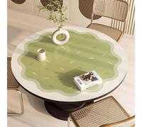 GYYFQH Tapis de Table Rond en Cuir synthétique, résistant à la Chaleur, antidérapant et imperméable, idéal pour la Cuisine(J,80cm Round)