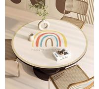 GYYFQH Tapis de Table Rond en Cuir synthétique, résistant à la Chaleur, antidérapant et imperméable, idéal pour la Cuisine(K,70cm Round)