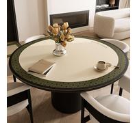 GYYFQH Tapis de Table Rond en Cuir synthétique, résistant à la Chaleur, antidérapant et imperméable, idéal pour la Cuisine(D,120cm Round)