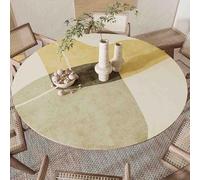 GYYFQH Tapis de Table Rond en Cuir synthétique, résistant à la Chaleur, antidérapant et imperméable, idéal pour la Cuisine(D,120cm Round)