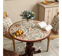 GYYFQH Tapis de Table Rond en Cuir synthétique, résistant à la Chaleur, antidérapant et imperméable, idéal pour la Cuisine(D,120cm Round)
