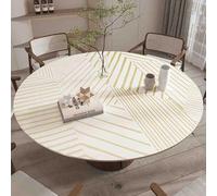 GYYFQH Tapis de Table Rond en Cuir synthétique, résistant à la Chaleur, antidérapant et imperméable, idéal pour la Cuisine(G,60cm Round)