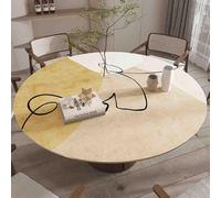 GYYFQH Tapis de Table Rond en Cuir synthétique, résistant à la Chaleur, antidérapant et imperméable, idéal pour la Cuisine(B,70cm Round)