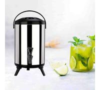 GYYFQH Urne de Traiteur,6 L/8 L/10 L/12 L/Distributeur d'eau Chaude avec Robinet,Seau Isotherme en Acier Inoxydable pour Eau Chaude et Boissons (A,8L)