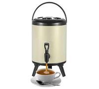 GYYFQH Urne de Traiteur 6 L/8 L/10 L/12 L Distributeur d'eau Chaude avec Robinet Seau Isotherme en Acier Inoxydable pour Eau Chaude et Boissons 6 L(Ivory White, 12L)