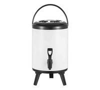 GYYFQH Urne de Traiteur 6 L/8 L/10 L/12 L Distributeur d'eau Chaude avec Robinet Seau Isotherme en Acier Inoxydable pour Eau Chaude et Boissons(Pearl White,6L)