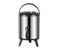 GYYFQH Urne de Traiteur 6 L/8 L/10 L/12 L Distributeur d'eau Chaude avec Robinet Seau Isotherme en Acier Inoxydable pour Eau Chaude et Boissons(Black,12L)