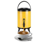 GYYFQH Urne de Traiteur 6 L/8 L/10 L/12 L Distributeur d'eau Chaude avec Robinet Seau Isotherme en Acier Inoxydable pour Eau Chaude et Boissons 6 L(Lemon Yellow,6L)