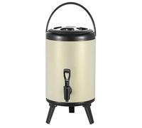 GYYFQH Urne de Traiteur 6 L/8 L/10 L/12 L Distributeur d'eau Chaude avec Robinet Seau Isotherme en Acier Inoxydable pour Eau Chaude et Boissons(Ivory White,12L)