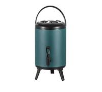 GYYFQH Urne de Traiteur 6 L/8 L/10 L/12 L Distributeur d'eau Chaude avec Robinet Seau Isotherme en Acier Inoxydable pour Eau Chaude et Boissons(Dark Green,6L)