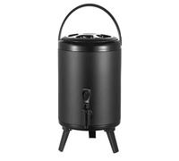 GYYFQH Urne de Traiteur 6 L/8 L/10 L/12 L Distributeur d'eau Chaude avec Robinet Seau Isotherme en Acier Inoxydable pour Eau Chaude et Boissons(Matte Black,10L)