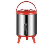 GYYFQH Urne de Traiteur 6 L/8 L/10 L/12 L Distributeur d'eau Chaude avec Robinet Seau Isotherme en Acier Inoxydable pour Eau Chaude et Boissons(Red,10L)