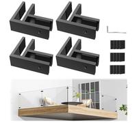 Gyykzz Lot de 4 colliers de serrage noirs à 90 degrés pour garde-corps sans perçage nécessaire, clips de balustrade SST304 pour balustrade de 3/8"-1/2" d'épaisseur, support double face pour clôture