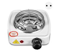 GYZOUKA Brûleur Simple électrique, Table de Cuisson à Bobine de 1000 W Blanche avec Contrôle de Température Réglable, pour Cuisine, Camping, Pique-nique (Prise UE)