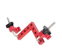 GYZOUKA Ensemble de Pinces de Fixation Professionnelles pour le Travail du Bois, carré et Angle Droit de Positionnement à 90°, Paquet de 2, Alliage D'aluminium, Rouge, Comprend des Blocs et des