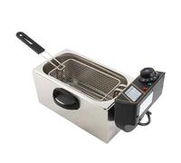 GYZOUKA Friteuse électrique 4L, Panier de Filtration D'huile Amovible, Protection contre la Surchauffe en Acier Inoxydable 1400W, pour Maison Commerciale (Prise UE)