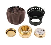 GYZOUKA Réchaud à Alcool, Conception Fendue Portable avec Noyau en Cuivre et Coque en Alliage D'aluminium, Réchaud D'extérieur Coupe-vent pour Pique-nique de Camping (Vert foncé)