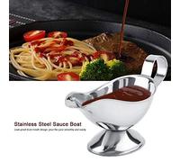 GYZOUKA Saucière à Steak en Acier Inoxydable étanche pour la Cuisine à Domicile, Récipient à épices de Haute qualité pour la Cuisine, Poignée Ergonomique pour Verser Facilement, Bateau à Poivre de 8