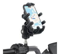 GYZOUKA Support de Téléphone pour Tige de Fourche de Moto, Support de Téléphone avec Amortisseur de Vibrations et Verrouillage sécurisé, pour Smartphones de (Rotule M8 ;Diamètre inférieur 8 mm /