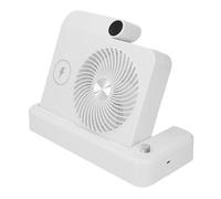 GYZOUKA Ventilateur de Bureau, Ventilateur Portable Silencieux et Pliable Réglable à 100 Vitesses avec Station de Charge sans Fil pour Téléphones Mobiles, Bureau à Domicile, Extérieur (Blanche)