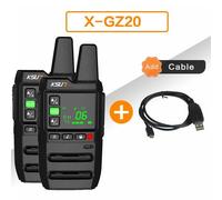 GZ20 2PCS CABLE Walkie-talkie 2 pièces ensemble sans fil Station de réception Radio Amateur Ham Pmr Radio bidirectionnelle avec logiciel de programmation gratuit GZ20 "" Nipseyteko