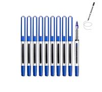 GZBABY Lot de 10 stylos à bille à pointe fine à séchage rapide pour écriture de signature, 0,5 mm, grand volume (bleu)
