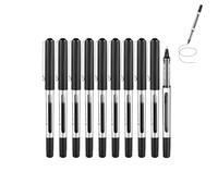 GZBABY Lot de 10 stylos à bille à pointe fine à séchage rapide pour écriture de signature, 0,5 mm, grand volume (noir)