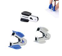 GZBABY Lot de 3 extracteurs d'agrafes avec mâchoire en acier pour l'école, le bureau, la maison, large prise en main, bleu, blanc, noir