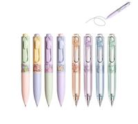 GZBABY Lot de 8 stylos à bille rétractables à encre gel mignons, 0,5 mm, encre noire, stylo de poche pour marquer la signature (paysage, jeu)