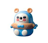 GZBABY Taille-crayon manuel à manivelle avec épaisseur de pointe réglable, en forme d'ours souriant mignon (bleu)