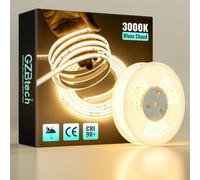 GZBtech Ruban Led COB Exterieur Etanche 20m, 220-230V CRI90+ 3000K Blanc Chaud Flexible Silicone Bande, 320LEDs/m IP67 Bandeau Lumineuse Découpable pour Interieur Cuisine Terrasse Jardin, CE Listed