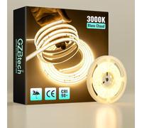 GZBtech Ruban Led COB Exterieur Etanche 2m, 220-230V CRI90+ 3000K Blanc Chaud Flexible Silicone Bande, 320LEDs/m IP67 Bandeau Lumineuse Découpable pour Interieur Cuisine Terrasse Jardin, CE Listed