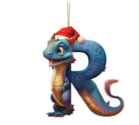 GZC281 Lot de 26 lettres de Noël Décoration Ornements de Noël Dragon Bébé Œuf Acrylique Décoration de Noël à Suspendre GZC281 (R, Taille unique)