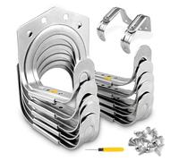 GZcaiyun 5 Pcs Crochets de Rangement, Crochet Outils de Jardinage Rétractable, Double Crochet Robuste pour Entrepôt, Garage, Jardin, avec Vis, Tournevis (Argenté)